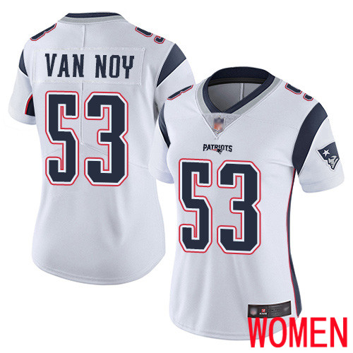 New England Patriots Football #53 Vapor Untouchable Limited White Women Kyle Van Noy Road NFL Jersey
